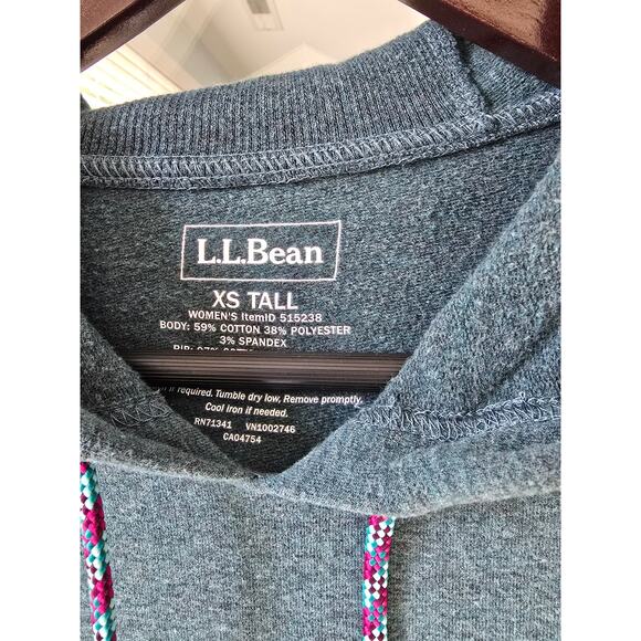 L.L. Bean Multicolor Mountain Skyline Cotton Blend Graphic Hoodie Size Tall Xs - Picture 5 of 7